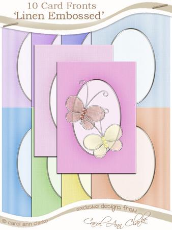 'linen Embossed' Sorbet Baby Card Fronts Kit