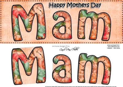 Large Dl Mothers Day Mam Card & 3D Decoupage