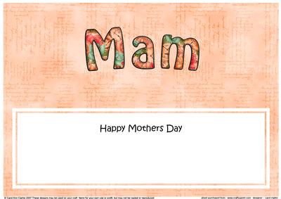 Mothers Day Mam Matching Large Dl Insert