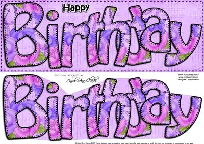 Large Dl Birthday Card & 3D Decoupage