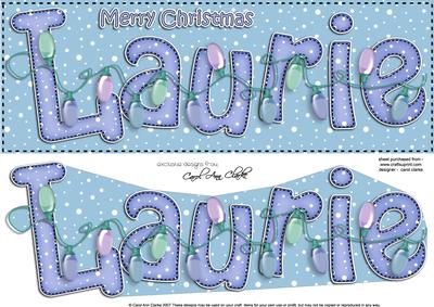 Xmas Large Dl Laurie Quick Card N 3D Decoupage