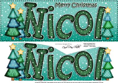 Xmas Large Dl Nicol Quick Card N 3D Decoupage