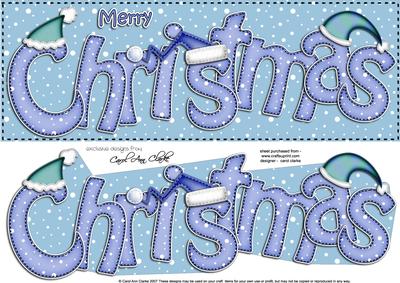 Large Dl Merry Christmas Quick Card 3D Decoupage