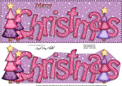 Large Dl Merry Christmas Quick Card 3D Decoupage