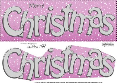 Large Dl Merry Christmas Quick Card 3D Decoupage