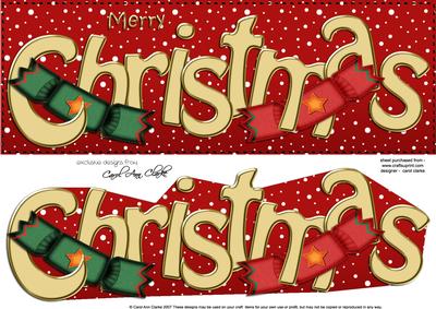 Large Dl Merry Christmas Quick Card 3D Decoupage