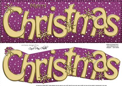 Large Dl Merry Christmas Quick Card 3D Decoupage