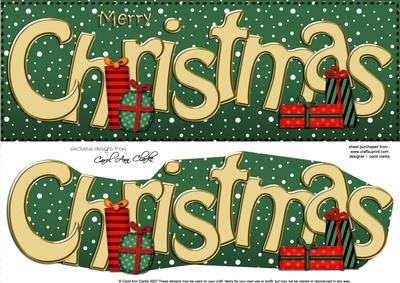 Large Dl Merry Christmas Quick Card 3D Decoupage