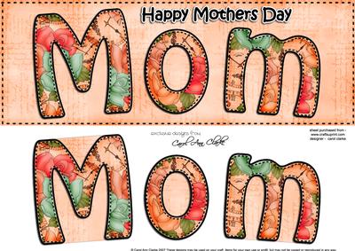 Large Dl Mothers Day Mom Card & 3D Decoupage