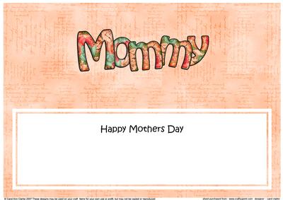 Mothers Day Mommy Matching Large Dl Insert