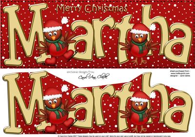 Xmas Large Dl Martha Quick Card N 3D Decoupage