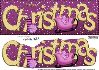 Large Dl Merry Christmas Quick Card 3D Decoupage