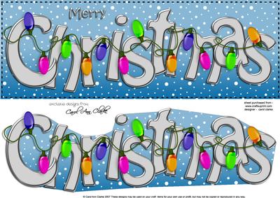 Large Dl Merry Christmas Quick Card 3D Decoupage