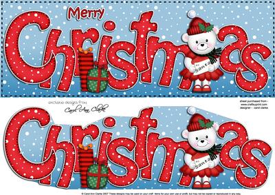 Large Dl Merry Christmas Quick Card 3D Decoupage
