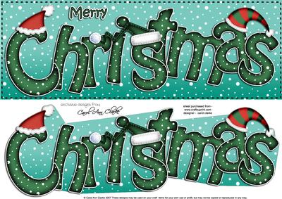 Large Dl Merry Christmas Quick Card 3D Decoupage