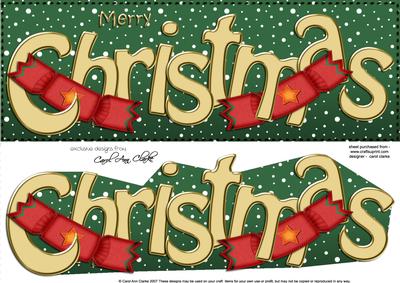 Large Dl Merry Christmas Quick Card 3D Decoupage