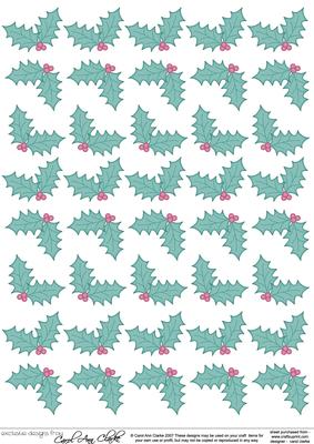 Xmas Holly 3D Decoupage Sheet