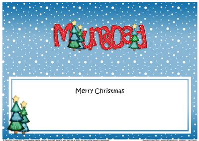 Xmas Christmas Mum & Dad Matching Large Dl Insert