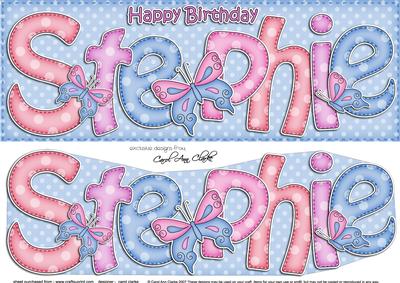 Birthday Stephie Large Dl Card N 3D Decoupage