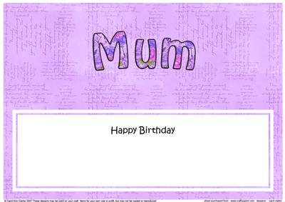 Birthday Mum Matching Large Dl Insert