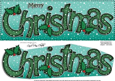 Large Dl Merry Christmas Quick Card 3D Decoupage