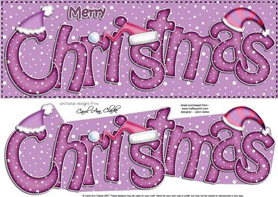 Large Dl Merry Christmas Quick Card 3D Decoupage