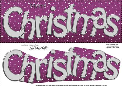 Large Dl Merry Christmas Quick Card 3D Decoupage