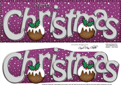 Large Dl Merry Christmas Quick Card 3D Decoupage