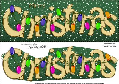 Large Dl Merry Christmas Quick Card 3D Decoupage