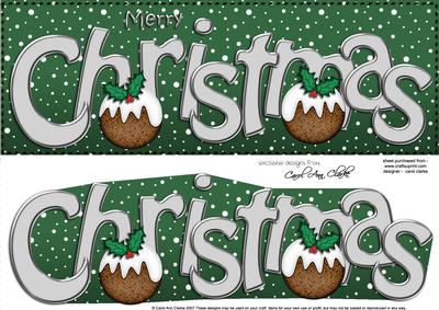 Large Dl Merry Christmas Quick Card 3D Decoupage