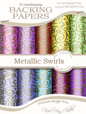 Sorbet 'gold Metallic Swirls' Backing Papers Kit
