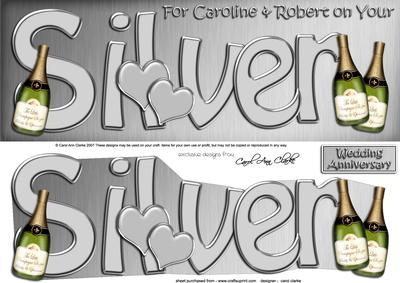 Silver Anniversary Large Dl Quick Card N 3D Decoupage
