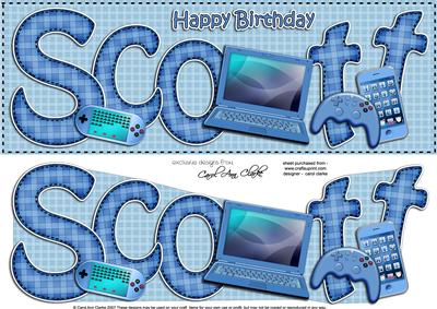 Birthday Scott Gadgets & Gizmos Large Dl 3D Decoupage