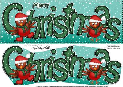 Large Dl Merry Christmas Quick Card 3D Decoupage