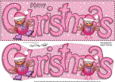 Large Dl Merry Christmas Quick Card 3D Decoupage