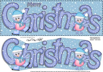 Large Dl Merry Christmas Quick Card 3D Decoupage