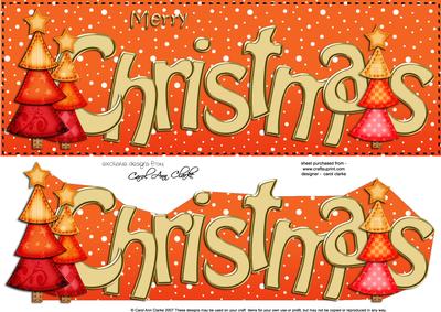 Large Dl Merry Christmas Quick Card 3D Decoupage