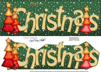 Large Dl Merry Christmas Quick Card 3D Decoupage