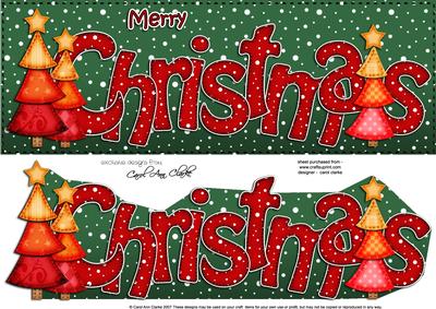 Large Dl Merry Christmas Quick Card 3D Decoupage