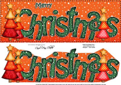 Large Dl Merry Christmas Quick Card 3D Decoupage