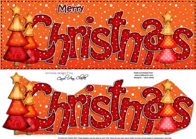 Large Dl Merry Christmas Quick Card 3D Decoupage