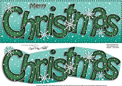 Large Dl Merry Christmas Quick Card 3D Decoupage