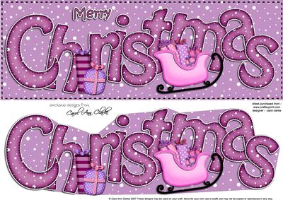 Large Dl Merry Christmas Quick Card 3D Decoupage