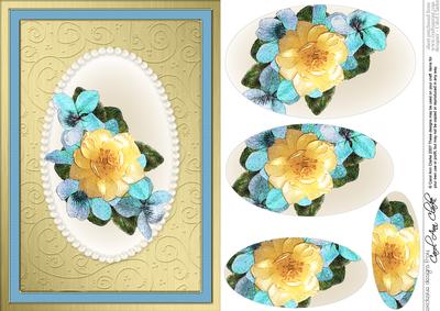 Flowers & Pearls Quick Card with Pyramage