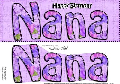 Large Dl Birthday Nana Card & 3D Decoupage