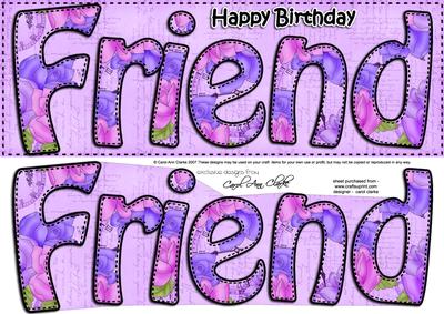 Large Dl Birthday Friend Card & 3D Decoupage