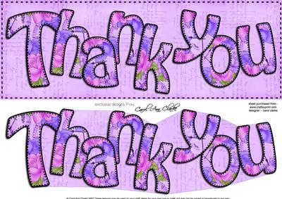 Large Dl Thank You Card & 3D Decoupage