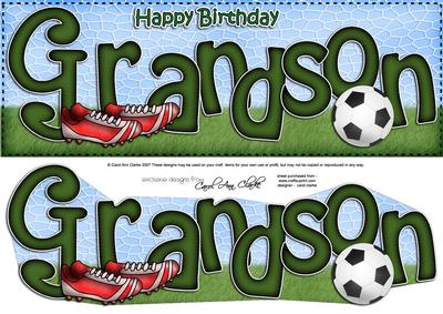 Birthday Grandson Large Dl Card N 3D Decoupage