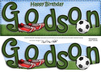 Birthday Godson Large Dl Card N 3D Decoupage