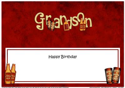 Birthday Grandson Large Dl Matching Insert